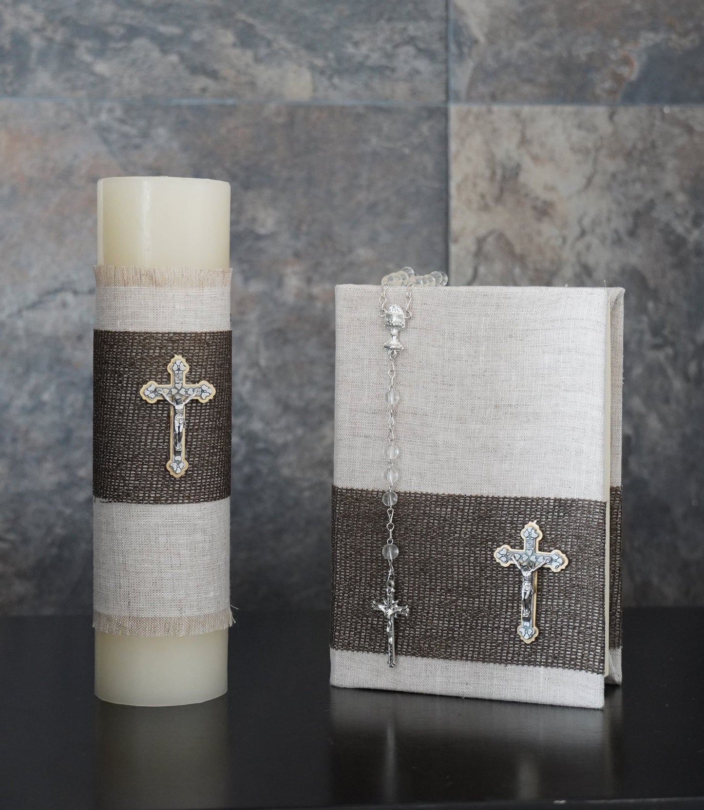 Set Primera Comunión Crucifijo - Café