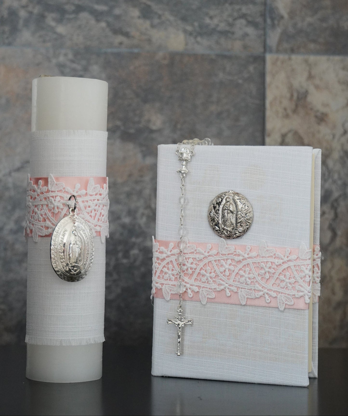 Set Primera Comunión Listón Salmón