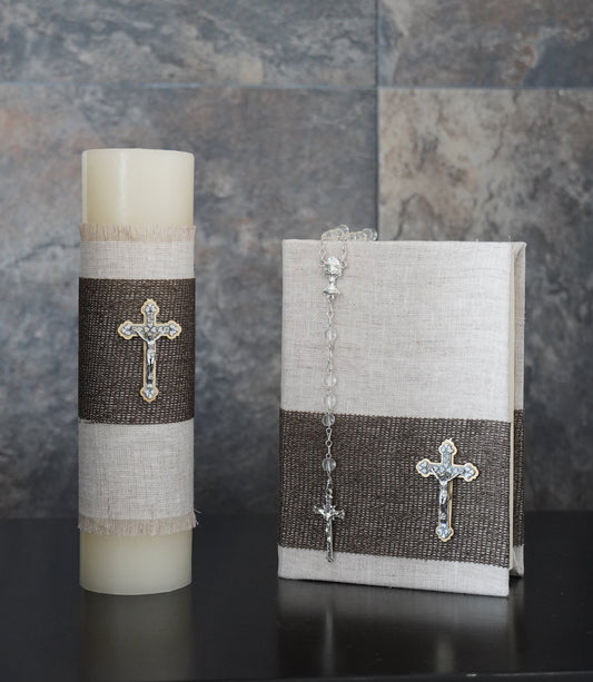 Set Primera Comunión Crucifijo - Café