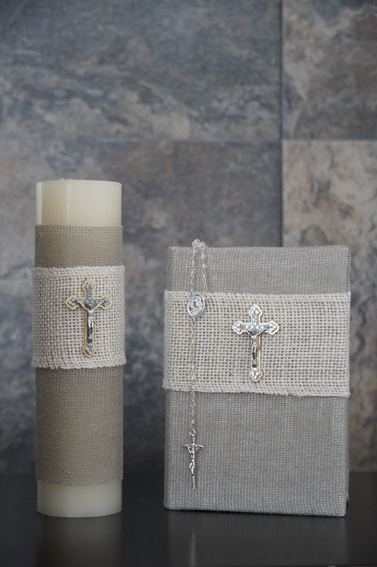Set Primera Comunión Crucifijo - Gris
