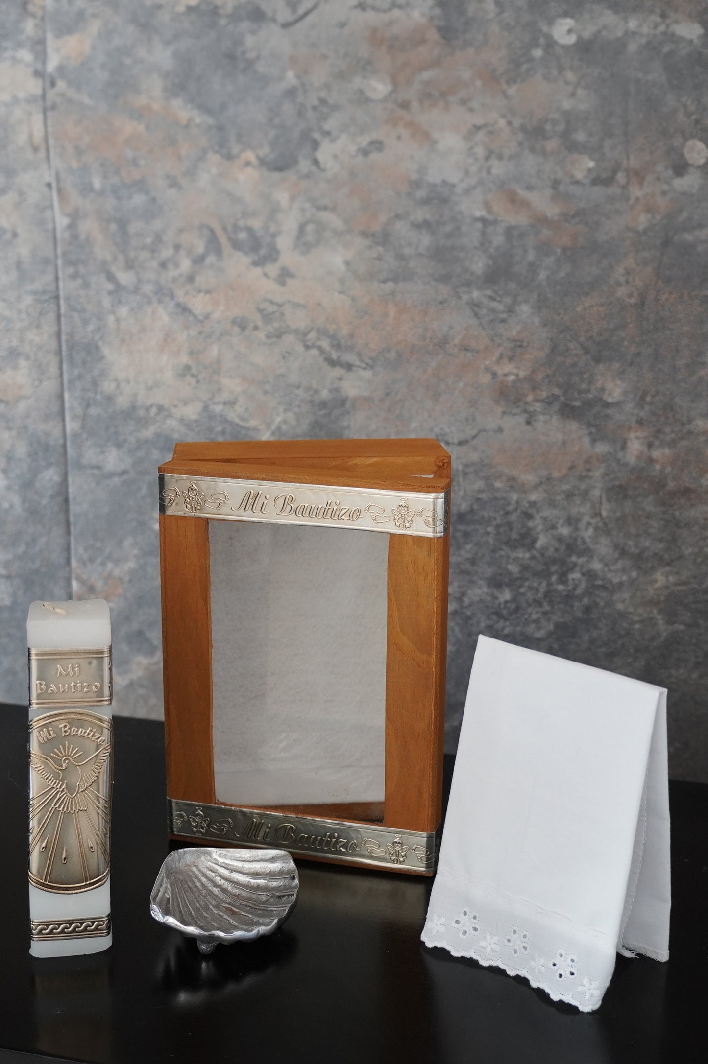 Kit Bautizo Baúl de Madera
