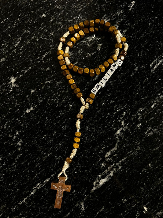 Rosario Personalizado de Madera Artesanal